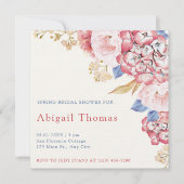 Bridal Shower Invitation Spring Pastel Florals Kaart (Voorkant)