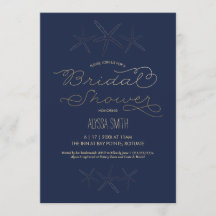 Bridal Shower Invitation - Strand, Zeester, Goud