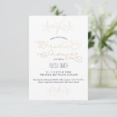 Bridal Shower Invitation - Strand, Zeester, Goud Kaart (Staand voorkant)