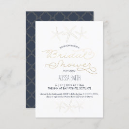 Bridal Shower Invitation - Strand, Zeester, Goud Kaart