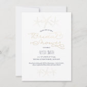 Bridal Shower Invitation - Strand, Zeester, Goud Kaart (Voorkant)