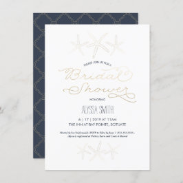 Bridal Shower Invitation - Strand, Zeester, Goud Kaart