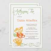 Bridal Shower Invitation - Tea Kaart (Voorkant / Achterkant)