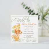 Bridal Shower Invitation - Tea Kaart (Staand voorkant)