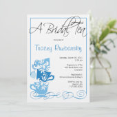 Bridal Shower Invitation - Tea Kaart (Staand voorkant)