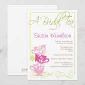 Bridal Shower Invitation - Tea Kaart (Voorkant / Achterkant)