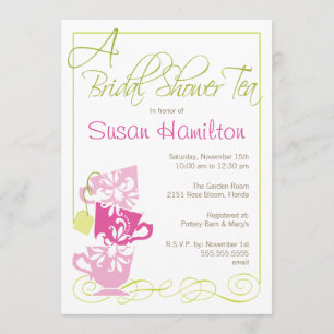 Bridal Shower Invitation - Tea Kaart