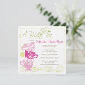 Bridal Shower Invitation - Tea Kaart (Staand voorkant)