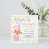 Bridal Shower Invitation - Tea Kaart (Staand voorkant)