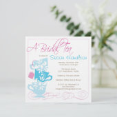 Bridal Shower Invitation - Tea Kaart (Staand voorkant)