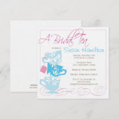Bridal Shower Invitation - Tea Kaart (Voorkant / Achterkant)