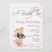 Bridal Shower Invitation - Tea Kaart (Voorkant / Achterkant)