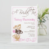 Bridal Shower Invitation - Tea Kaart (Staand voorkant)