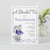 Bridal Shower Invitation - Tea Kaart (Staand voorkant)