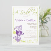 Bridal Shower Invitation - Tea Kaart (Staand voorkant)