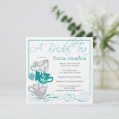 Bridal Shower Invitation - Tea Kaart (Staand voorkant)