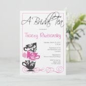 Bridal Shower Invitation - Tea Kaart (Staand voorkant)