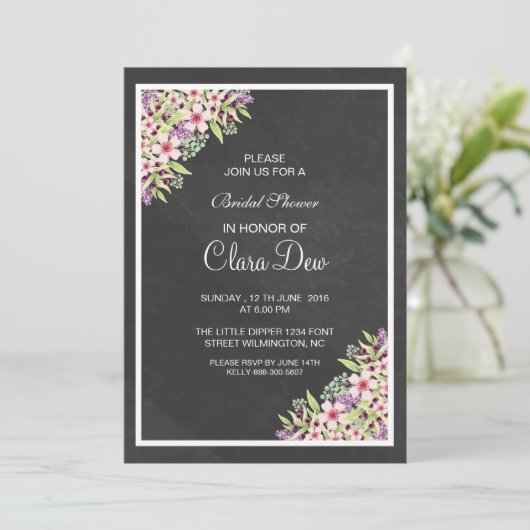 Bridal Shower Invitation Template Kaart (Staand voorkant)