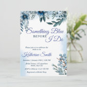 Bridal Shower Invitation Template, Something Blue Kaart (Staand voorkant)