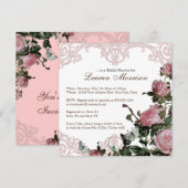 Bridal Shower Invitation - Trellis Roos  Kaart (Voorkant / Achterkant)