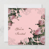 Bridal Shower Invitation - Trellis Roos  Kaart (Achterkant)