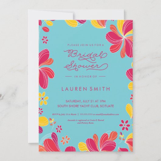 Bridal Shower Invitation, Tropisch, Hawaïaans Kaart (Voorkant)