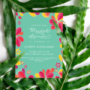 Bridal Shower Invitation, Tropisch, Hawaïaans, Lua Kaart