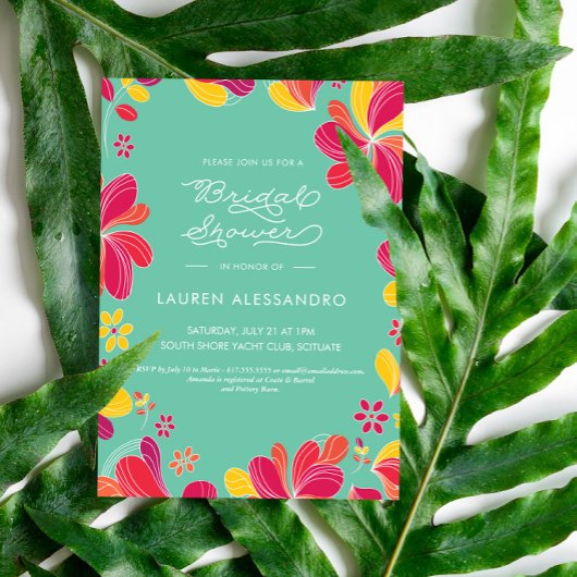 Bridal Shower Invitation, Tropisch, Hawaïaans, Lua Kaart