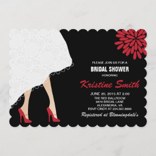Bridal Shower Invitation w/Red High Hiel Shoes Kaart