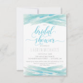 Bridal Shower Invitation - Waterverf, Blue Silver Kaart (Voorkant)