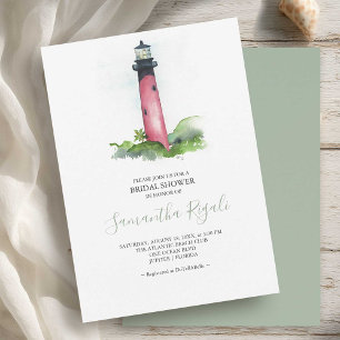 Bridal Shower Invitation Waterverf Vuurtoren