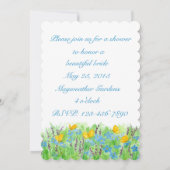 Bridal Shower Invitation Waterverf Wildbloemen Kaart (Achterkant)