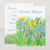 Bridal Shower Invitation Waterverf Wildbloemen Kaart (Voorkant / Achterkant)