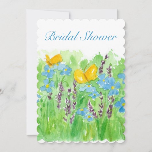 Bridal Shower Invitation Waterverf Wildbloemen Kaart (Voorkant)