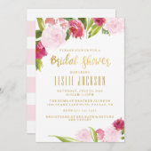 Bridal Shower Invitation, Weddenschap, Gold Kaart (Voorkant / Achterkant)