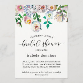 Bridal Shower Invitation White Floral Spring Kaart
