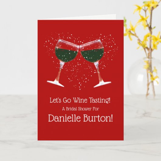 Bridal Shower Invitation Wine Tasting of Winery Kaart (Gele Bloem)