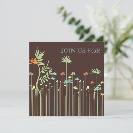 Bridal Shower Invitation with Flowers Kaart (Staand voorkant)