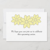 Bridal Shower Invitation yellow and grijs floral Kaart (Achterkant)