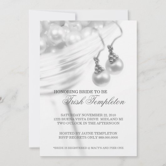 Bridal Shower Invitations [5 x 7] Kaart (Achterkant)