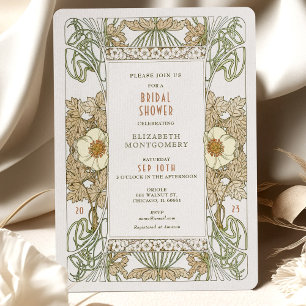 Bridal Shower Invitations Art Nouveau Deco Kaart