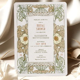 Bridal Shower Invitations Art Nouveau Deco Kaart
