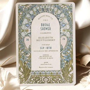 Bridal Shower Invitations Art Nouveau Deco Kaart