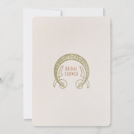 Bridal Shower Invitations Art Nouveau Deco Kaart (Achterkant)