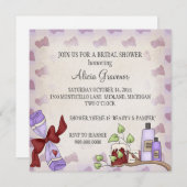 Bridal Shower Invitations (Beauty & Pamper Theme) Kaart (Voorkant / Achterkant)