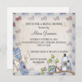 Bridal Shower Invitations (Beauty & Pamper Theme) Kaart (Voorkant / Achterkant)