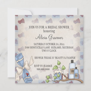 Bridal Shower Invitations (Beauty & Pamper Theme) Kaart
