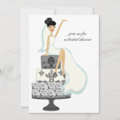 Bridal Shower Invitations {Black Haire Bride} Kaart (Voorkant)