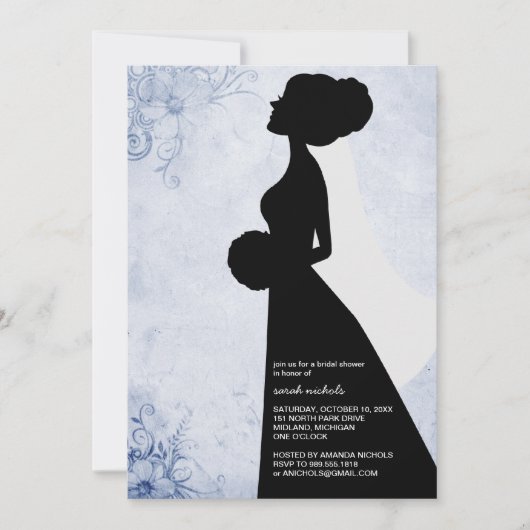 Bridal Shower Invitations {Blauw} Kaart (Voorkant)