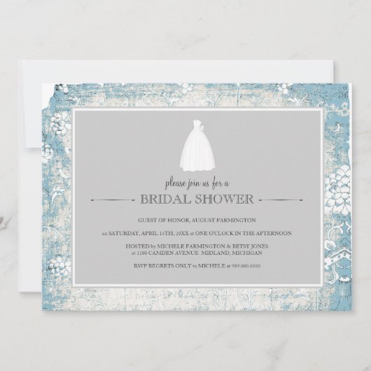 Bridal Shower Invitations {Blauw} Kaart (Voorkant)